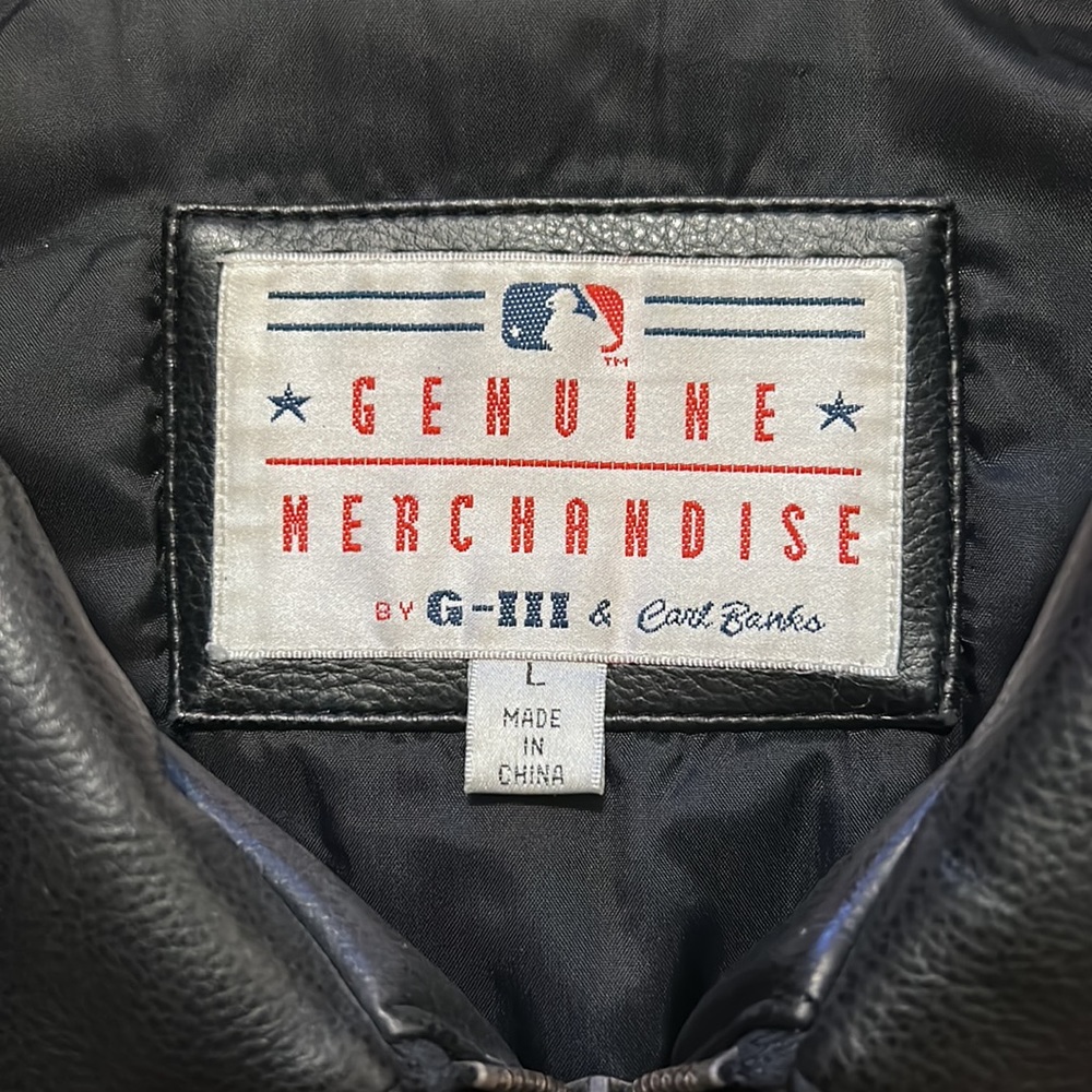 MLB New York Yankees Leather Varsity Jacket Men’s Black Blue Bomber NY Logo - Picture 6 of 16